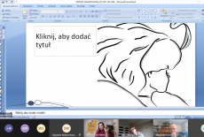 zrzut ekranu z zajęć online - wyświetlona prezentacja